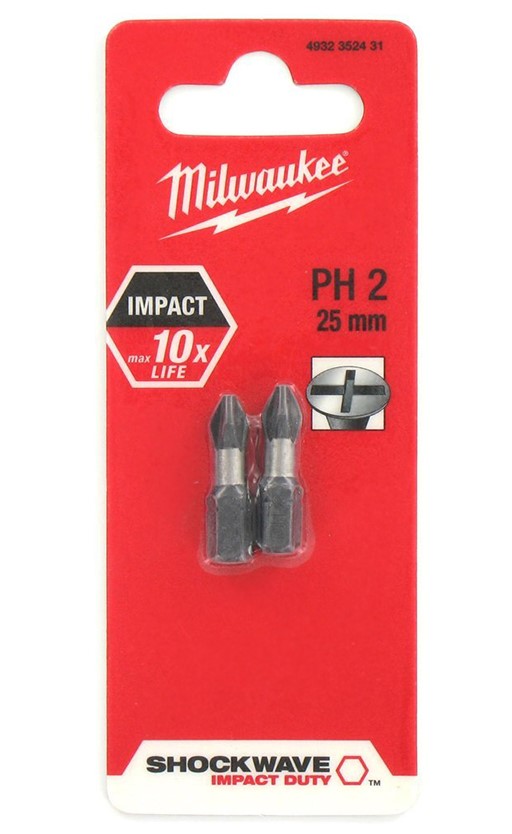 Насадка Milwaukee SHOCKWAVE РН2 25 мм (2шт)