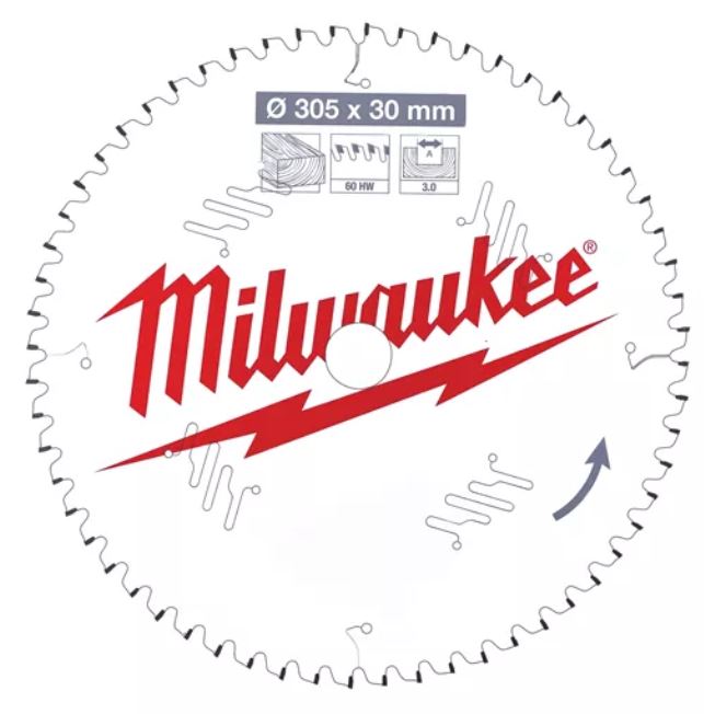 Пильный диск для торцовочной пилы по дереву 305x30x3,0x60 Milwaukee