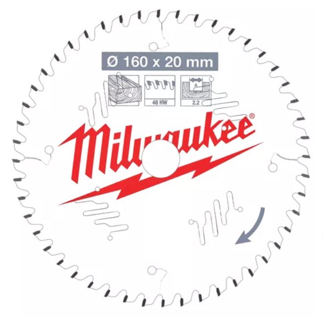 Пильный диск для циркулярной пилы по дереву 160x20x2,2x48 Milwaukee
