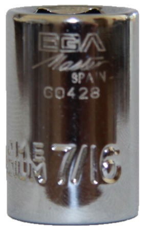 Головка шестигранная 7/16", 1/4" Ega Master