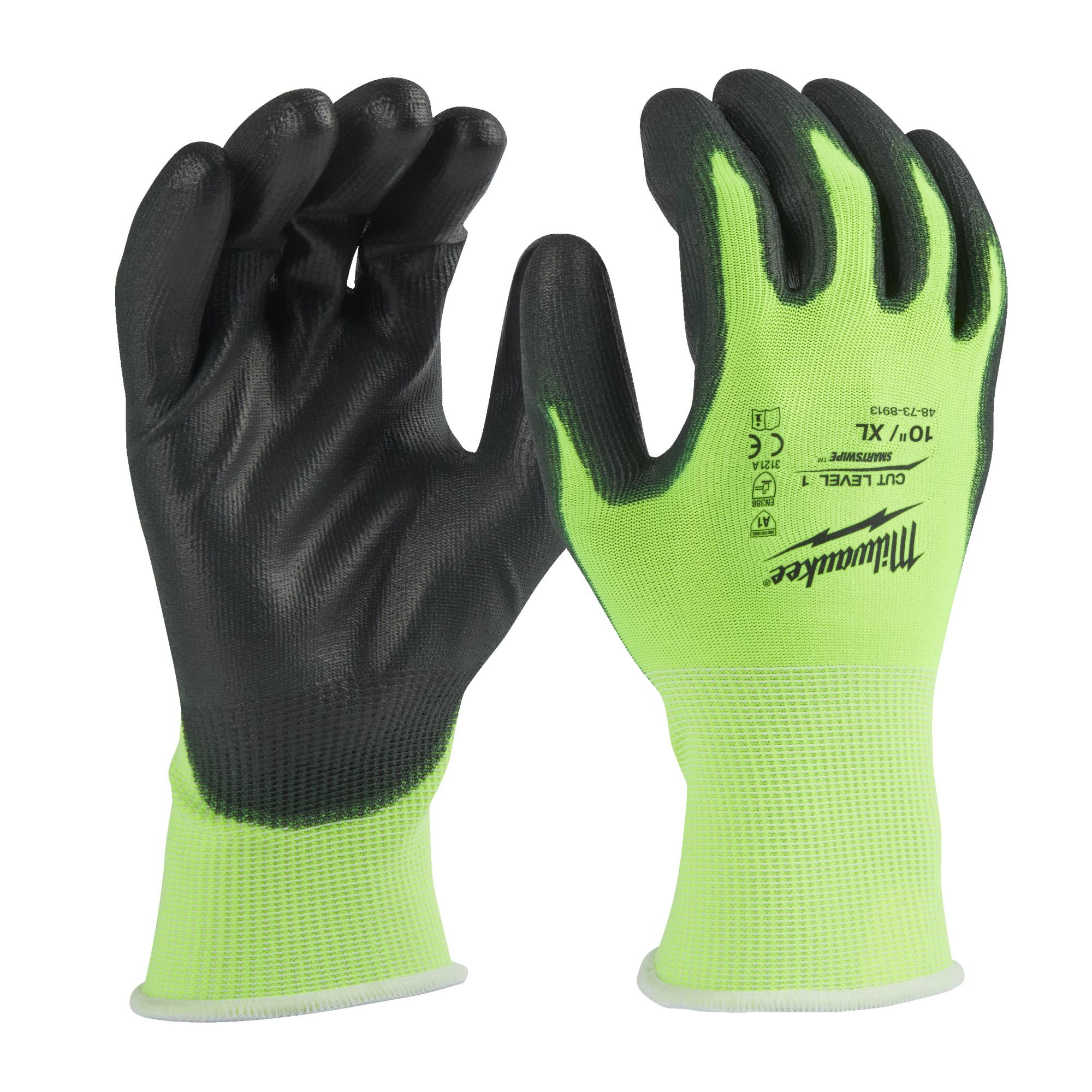 Перчатки защитные Hi-Vis Cut level (Хай Виз Кат Левел) 1/A, XL/10
